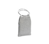 CORIOS Mini Evening Bag for Women Rhinestone Clutch Bag Bridal Wedding Purse Sparkling Crystal Handbag Shoulder Bag with Detachable Chain Elegant Pouch Bag Crossbody Bag Silver