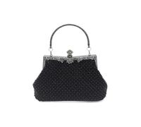 CORIOS Pearl Evening Bag for Women Beaded Clutch Bag Bridal Wedding Purse Rhinestone Handbag Elegant Crystal Crossbody Bag Shoulder Bag with Detachable Chain for Cocktail Prom Banquet Party Black