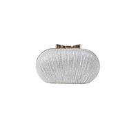 CORIOS Pleated Evening Bag for Women Sequin Clutch Bag Ladies Sparkly Handbag Bridal Wedding Purse Elegant Crossbody Bag with Chain Strap Glitter Shoulder Bag Silver