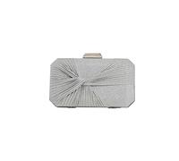 CORIOS Pleated Evening Bag Sparkly Sequin Clutch Bag for Women Sparkly Handbag Bridal Wedding Purse Elegant Crossbody Bag Glitter Shoulder Bag Silver