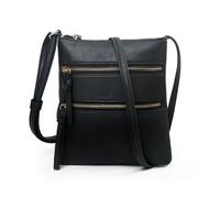 CORIOS PU Leather Crossbody Bag for Women Small Shoulder Messenger Bag Waterproof Top-Handle Bag Elegant Retro Handbag Multi Pockets Satchel Hobo Bag Shopping Travel Office Daily Tote Black