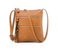 CORIOS PU Leather Crossbody Bag for Women Small Shoulder Messenger Bag Waterproof Top-Handle Bag Elegant Retro Handbag Multi Pockets Satchel Hobo Bag Shopping Travel Office Daily Tote Brown