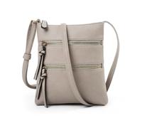 CORIOS PU Leather Crossbody Bag for Women Small Shoulder Messenger Bag Waterproof Top-Handle Bag Elegant Retro Handbag Multi Pockets Satchel Hobo Bag Shopping Travel Office Daily Tote Light Grey