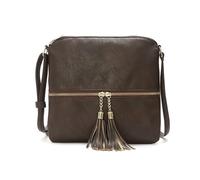 CORIOS PU Leather Shoulder Bag for Women Crossbody Messenger Bag with Tassel Medium Handbag Elegant Retro Top-Handle Bag Multi Pockets Satchel Hobo Bag Shopping Travel Office Daily Tote Coffee