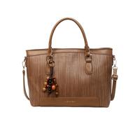 CORIOS PU Leather Woven Tote Handbag for Women Large Shoulder Bag Crossbody Messenger Bag with Exquisite Wooden Bead Charm Elegant Top-Handle Satchel Bag Briefcase for Business Travel Work Khaki