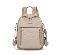 CORIOS Quilted Backpack for Women Oxford Fabric Daypacks Multi-Purpose Convertible Purse Casual School Bag Rucksack Fashion Tote Handbag Shoulder Bag for Work Business Travel Daily Beige