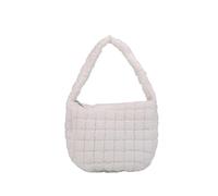 CORIOS Quilted Shoulder Bag for Women Soft Puffy Handbag Down Cotton Padded Top Handle Bag Lightweight Padding Hobo Bag Large Tote for Business Travel Work Shopping Daily White