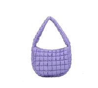 CORIOS Quilted Shoulder Bag for Women Soft Puffy Handbag Down Cotton Padded Top Handle Bag Lightweight Padding Hobo Bag Large Tote for Business Travel Work Shopping Daily Purple