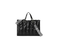 CORIOS Quilted Tote Bag for Women Soft Puffy Handbag PU Leather Shoulder Bag Down Cotton Padded Top Handle Bag Lightweight Padding Crossbody Bag Large Messenger Bag Black
