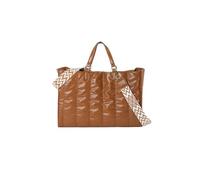 CORIOS Quilted Tote Bag for Women Soft Puffy Handbag PU Leather Shoulder Bag Down Cotton Padded Top Handle Bag Lightweight Padding Crossbody Bag Large Messenger Bag Brown