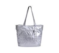 CORIOS Quilted Tote for Women Soft Puffy PU Leather Shoulder Handbag Down Cotton Padded Top Handle Bag Lightweight Padding Hobo Bag for Work Business Travel Office Daily Silver