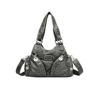 CORIOS Retro Shoulder Crossbody Bag for Women Satchel Messenger Bag with Multi Pockets PU Leather Tote Handbag Large Top Handle Bag Elegant Hobo Purse for Travel Work Shopping Daily Use Grey