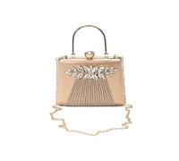 CORIOS Rhinestone Evening Bag for Women Sequin Pleated Clutch Bag Bridal Wedding Purse Glitter Crystal Shoulder Bag Sparkly Handbag Elegant Crossbody Bag Rose Gold
