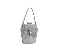 CORIOS Rhinestone Evening Bag for Women Sparkly Sequin Clutch Bag Bridal Wedding Purse Crystal Handbag Glitter Shoulder Bag Elegant Crossbody Bag for Wedding Banquet Cocktail Prom Party Silver