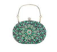 CORIOS Rhinestone Evening Bag for Women Sparkly Sequin Purse Bridal Wedding Handbag Glitter Shoulder Bag Crystal Clutch Bag Elegant Crossbody Bag for Wedding Banquet Cocktail Prom Party Green