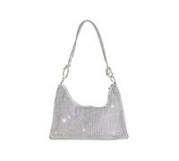 CORIOS Rhinestone Purses for Women Crystal Clutch Bag Wedding Purse Bling Hobo Bag Sparkly Glitter Handbag Underarm Shoulder Bag Banquet Bag for Wedding Prom Cocktail Party Silver
