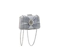CORIOS Sequin Evening Bag for Women Sparkly Rhinestone Clutch Bag Bridal Wedding Purse Glitter Crystal Shoulder Bag Elegant Crossbody Bag Luxurious Banquet Cocktail Prom Party Handbag Silver