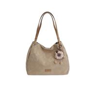 CORIOS Shoulder Bag with Cute Pom Charm PU Leather Tote Handbag for Women Large Capacity Crossbody Messenger Bag Elegant Top-Handle Satchel Bag Daily Travel Business Office Work Purse Apricot Grey