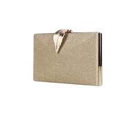 CORIOS Small Clutch Purses for Women Evening Bag with Leaf-Style Flip Lock Bridal Wedding Handbag Sparkly Glitter Shoulder Bag Elegant Crossbody Bag for Wedding Cocktail Party Prom Gold