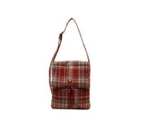 CORIOS Tartan Shoulder Bag for Women Tweed Handbag Vintage Crossbody Bag Top Handle Bag with Adjustable Strap Medium Messenger Bag Elegant Tote Bag Satchel Bag Cell Phone Purse Red