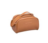 CORIOS Toiletry Bag for Women Portable Make Up Bag Waterproof Wash Bag PU Leather Cosmetic Bag Bathroom Shower Bag Multifunctional Travel Organizer for Shampoo, Cosmetics, Toiletries Brown A