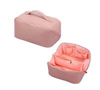CORIOS Toiletry Bag for Women Portable Make Up Bag Waterproof Wash Bag PU Leather Cosmetic Bag Bathroom Shower Bag Multifunctional Travel Organizer for Shampoo, Cosmetics, Toiletries Pink