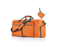 CORIOS Travel Duffle Bag for Men/Women 115L Foldable Sport Duffel Bag Gym Tote Bag with Shoes Compartment Large Overnight Bag Weekend Shoulder Bag Lightweight Carry On Luggage Hospital Bag Orange