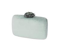 CORIOS Velvet Clutch Bag for Women Diamond Flower Lock Evening Bag Sparkly Rhinestone Handbag Bridal Wedding Purse Glitter Shoulder Bag Elegant Crossbody Bag for Wedding Banquet Party Light Green