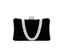 CORIOS Velvet Evening Bag for Women Rhinestone Clutch Bag Sparkly Handbag Bridal Wedding Purse Glitter Shoulder Bag Elegant Crossbody Bag for Wedding Banquet Cocktail Party Prom Black