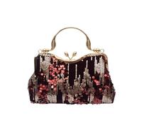 CORIOS Vintage 1920s Clutch Bag for Women Velvet Evening Bag Sparkly Sequin Handbag Elegant Crystal Shoulder Bag Bridal Wedding Purse Glitter Rhinestone Crossbody Bag for Cocktail Prom Party Wine Red