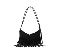 CORIOS Vintage Fringe Handbag for Women Messenger Top-Handle Bag with Tassel Suede Shoulder Crossbody Bag Hippie Western Purse Fashion Satchel Hobo Bag for Shopping Work Travel Black