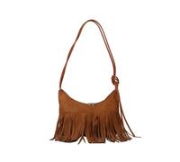 CORIOS Vintage Fringe Handbag for Women Messenger Top-Handle Bag with Tassel Suede Shoulder Crossbody Bag Hippie Western Purse Fashion Satchel Hobo Bag for Shopping Work Travel Brown