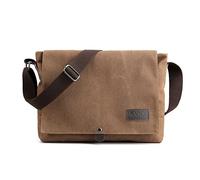 CORIOS Vintage Men's Shoulder Bag Canvas Tote Handbag Crossbody Bag Casual Top Handle Bag Multifunctional Briefcase Messenger Bag Satchel Bag for School Work Shopping Travel Casual Daily Brown