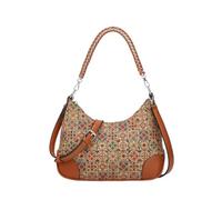 CORIOS Vintage Tote Handbag for Women Cork Shoulder Crossbody Bag Bohemian Ethnic Printed Top-Handle Bag Multi Pocket Satchel Messenger Purse for Travel Shopping Daily Use Small Floral