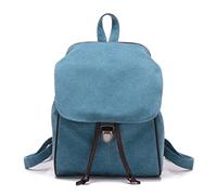 CORIOS Vintage Women Backpack Anti-Theft Drawstring Daypacks Canvas Rucksack Casual Shoulder Bag Handbag Top-Handle Bag for Vacation Travel Hiking Camping Blue