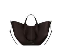CORIOS Wing Bag Cowhide Tote Handbag Women Bucket Bag Premium Leather Shoulder Bag Elegant Top-Handle Bag with Coin Purse 2pcs Set for Work Travel Shopping Daily Ebony L
