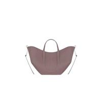 CORIOS Wing Bag Cowhide Tote Handbag Women Bucket Bag Premium Leather Shoulder Bag Elegant Top-Handle Bag with Coin Purse 2pcs Set for Work Travel Shopping Daily Purple S