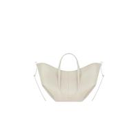 CORIOS Wing Bag Cowhide Tote Handbag Women Bucket Bag Premium Leather Shoulder Bag Elegant Top-Handle Bag with Coin Purse 2pcs Set for Work Travel Shopping Daily White S