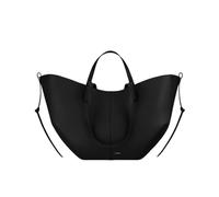 CORIOS Wing Bag Cowhide Tote Handbag Women Bucket Bag Premium Leather Shoulder Bag Elegant Top-Handle Bag with Coin Purse 2pcs Set for Work Travel Shopping Daily Black L
