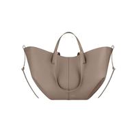 CORIOS Wing Bag Cowhide Tote Handbag Women Bucket Bag Premium Leather Shoulder Bag Elegant Top-Handle Bag with Coin Purse 2pcs Set for Work Travel Shopping Daily Grey L