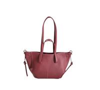 CORIOS Wing Bag Cyme Cowhide Tote Handbag Women Bucket Bag Premium PU Leather Shoulder Bag Elegant Top-Handle Bag with Coin Purse 2pcs Set for Shopping Work Travel Daily Wine Red S