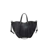 CORIOS Wing Bag Cyme Cowhide Tote Handbag Women Bucket Bag Premium PU Leather Shoulder Bag Elegant Top-Handle Bag with Coin Purse 2pcs Set for Shopping Work Travel Daily Black S