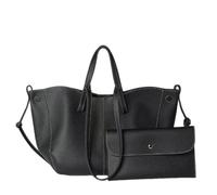 CORIOS Wing Bag Cyme Cowhide Tote Handbag Women Bucket Bag Premium PU Leather Shoulder Bag Elegant Top-Handle Bag with Coin Purse 2pcs Set for Shopping Work Travel Daily Black L