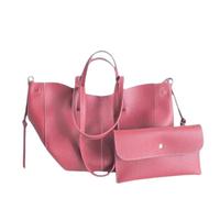 CORIOS Wing Bag Cyme Cowhide Tote Handbag Women Bucket Bag Premium PU Leather Shoulder Bag Elegant Top-Handle Bag with Coin Purse 2pcs Set for Shopping Work Travel Daily Wine Red L