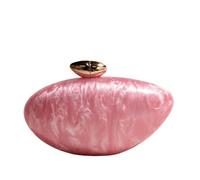 CORIOS Women Acrylic Shell Shaped Evening Bag Luxury Marble Clutch Purse Glitter Handbag Detachable Chain Elegant Shoulder Crossbody Bag for Wedding Cocktail Party Prom Pink