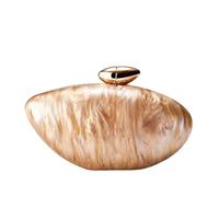 CORIOS Women Acrylic Shell Shaped Evening Bag Luxury Marble Clutch Purse Glitter Handbag Detachable Chain Elegant Shoulder Crossbody Bag for Wedding Cocktail Party Prom Coffee