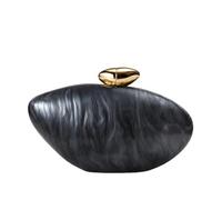 CORIOS Women Acrylic Shell Shaped Evening Bag Luxury Marble Clutch Purse Glitter Handbag Detachable Chain Elegant Shoulder Crossbody Bag for Wedding Cocktail Party Prom Black