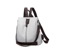 CORIOS Women Backpack Anti-Theft Daypacks Shoulder Handbag with Earphone Hole PU Leather Rucksack Multipurpose Convertible Purse Teenager School Bag Outdoor Travel College Bookbag Light Grey