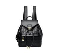 CORIOS Women Backpack PU Leather Daypacks Waterproof Handbag Elegant Shoulder Bag Multifunction Tote Bag Teenager School Bag Drawstring Rucksack Outdoor Travel College University Campus Bookbag Black