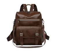CORIOS Women Backpack Purse PU Leather Convertible Shoulder Bag Multi-Pocket Large Capacity Daypack Rucksack Vintage Tote Handbag for Work Travel and Daily Use Brown